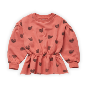 SUDADERA PÉPLUM CORAZONES