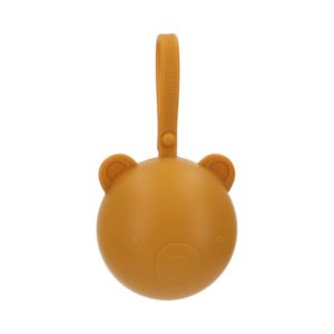 PORTACHUPETES SILICONA BEAR MOSTAZA