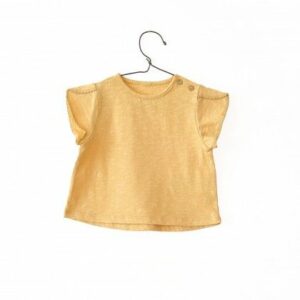 CAMISETA PUNTILLA MANGAS MOSTAZA