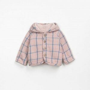 CHAQUETA TEJIDO CUADROS ROSA
