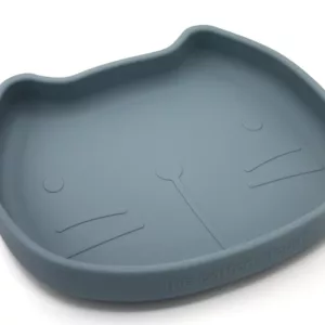 PLATO SILICONA GATO SMOKEY AZUL