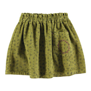 FALDA KHAKI FLORES NEGRAS