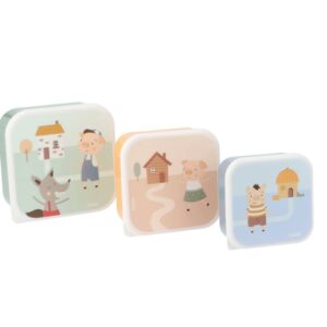 SET 3 CAJAS ALMUERZO THE THREE LITTLE PIGS
