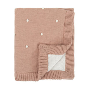 MANTA TRICOT DOTS ROSA