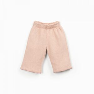 PANTALÓN TEJIDO BORDADO ROSA