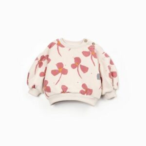 SUDADERA FLORES CREMA