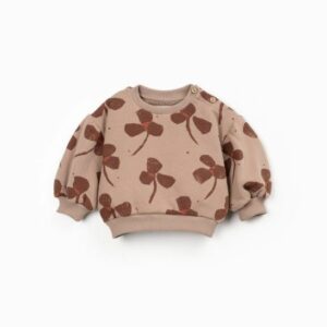 SUDADERA FLORES MARRÓN